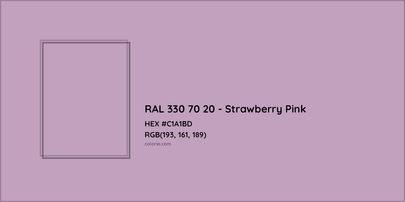 HEX #C1A1BD RAL 330 70 20 - Strawberry Pink CMS RAL Design - Color Code