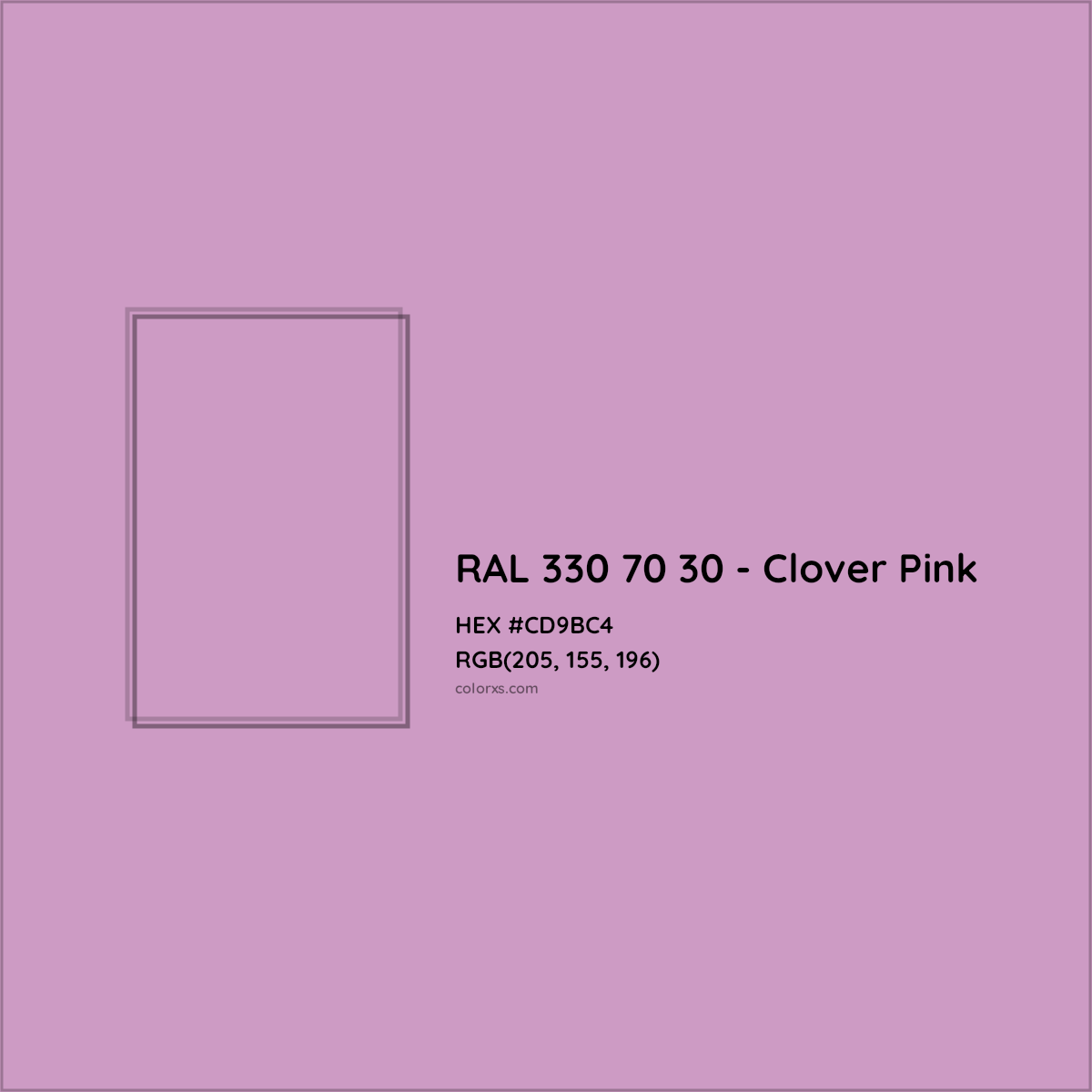 HEX #CD9BC4 RAL 330 70 30 - Clover Pink CMS RAL Design - Color Code