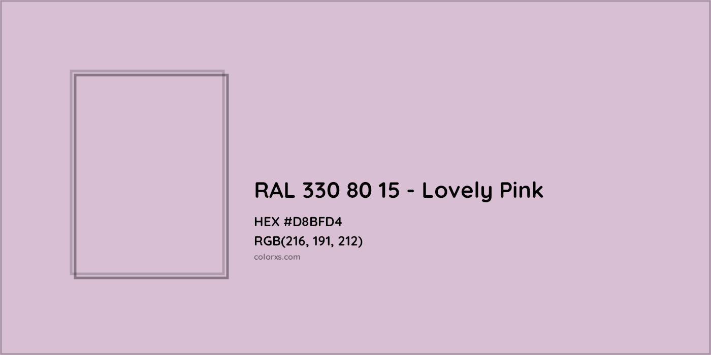 HEX #D8BFD4 RAL 330 80 15 - Lovely Pink CMS RAL Design - Color Code