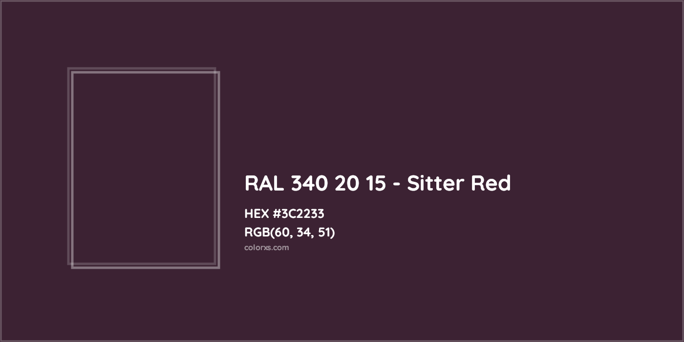HEX #3C2233 RAL 340 20 15 - Sitter Red CMS RAL Design - Color Code