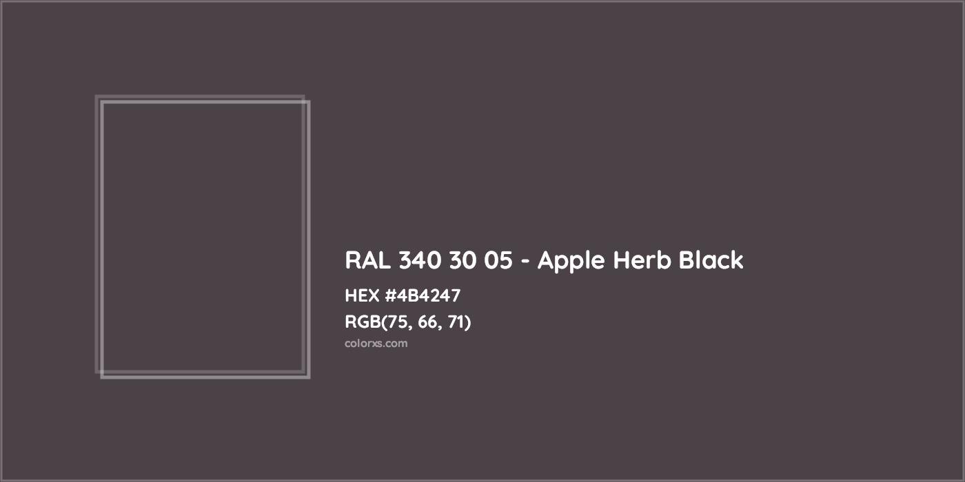 HEX #4B4247 RAL 340 30 05 - Apple Herb Black CMS RAL Design - Color Code
