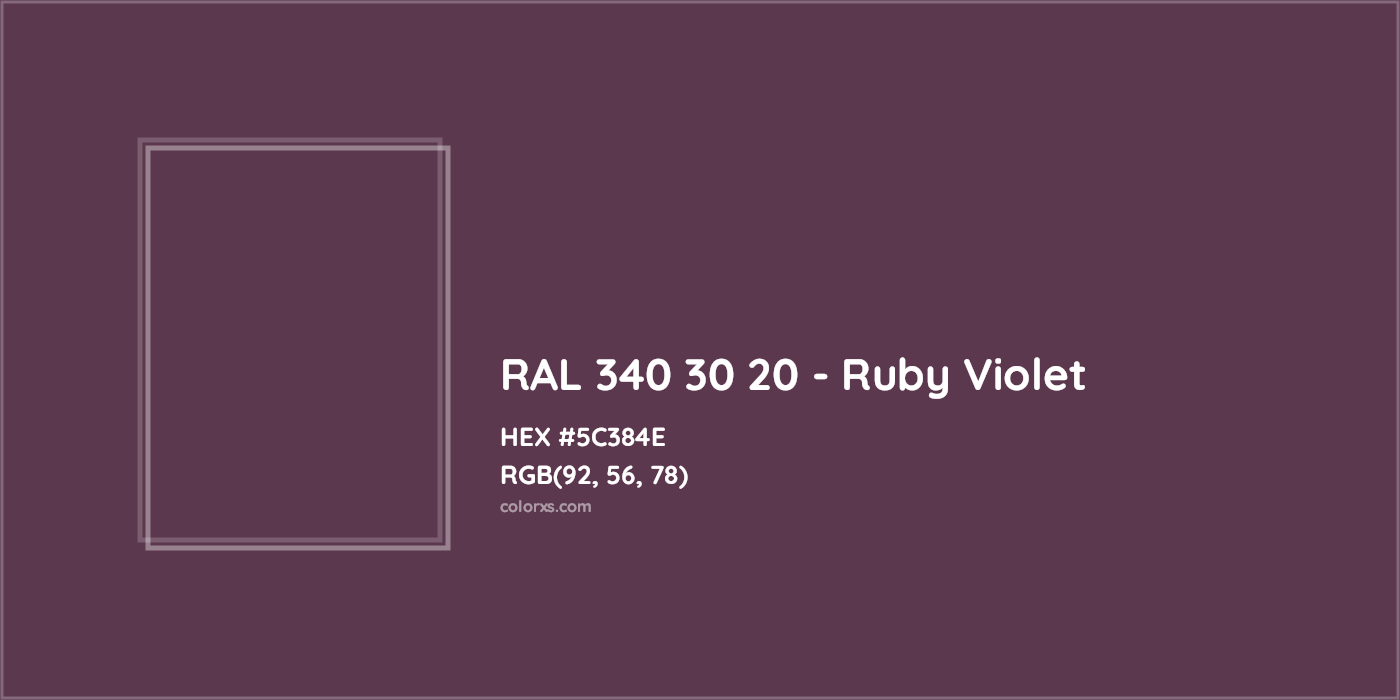 HEX #5C384E RAL 340 30 20 - Ruby Violet CMS RAL Design - Color Code