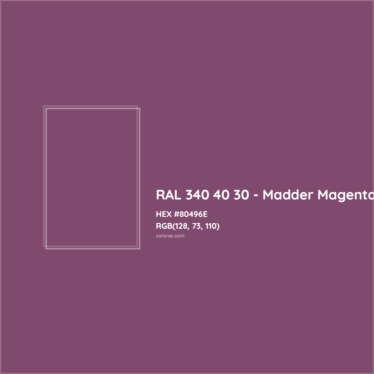 HEX #80496E RAL 340 40 30 - Madder Magenta CMS RAL Design - Color Code