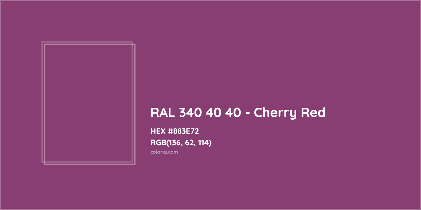 HEX #883E72 RAL 340 40 40 - Cherry Red CMS RAL Design - Color Code