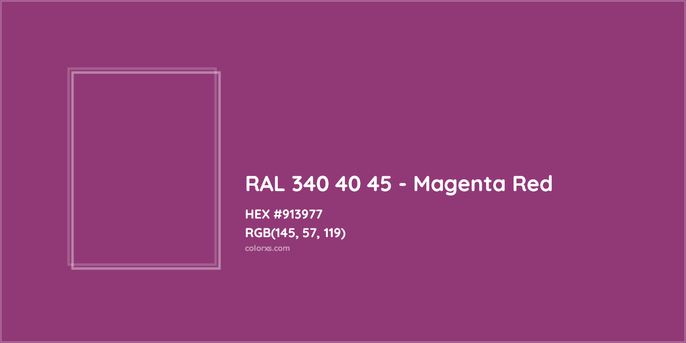 HEX #913977 RAL 340 40 45 - Magenta Red CMS RAL Design - Color Code