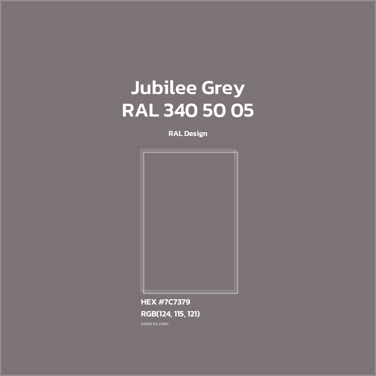 HEX #7C7379 RAL 340 50 05 - Jubilee Grey CMS RAL Design - Color Code