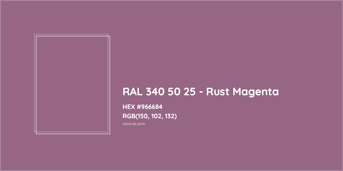 HEX #966684 RAL 340 50 25 - Rust Magenta CMS RAL Design - Color Code