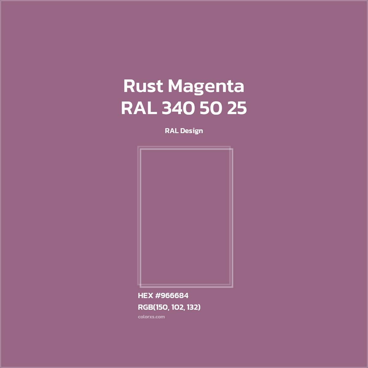 HEX #966684 RAL 340 50 25 - Rust Magenta CMS RAL Design - Color Code