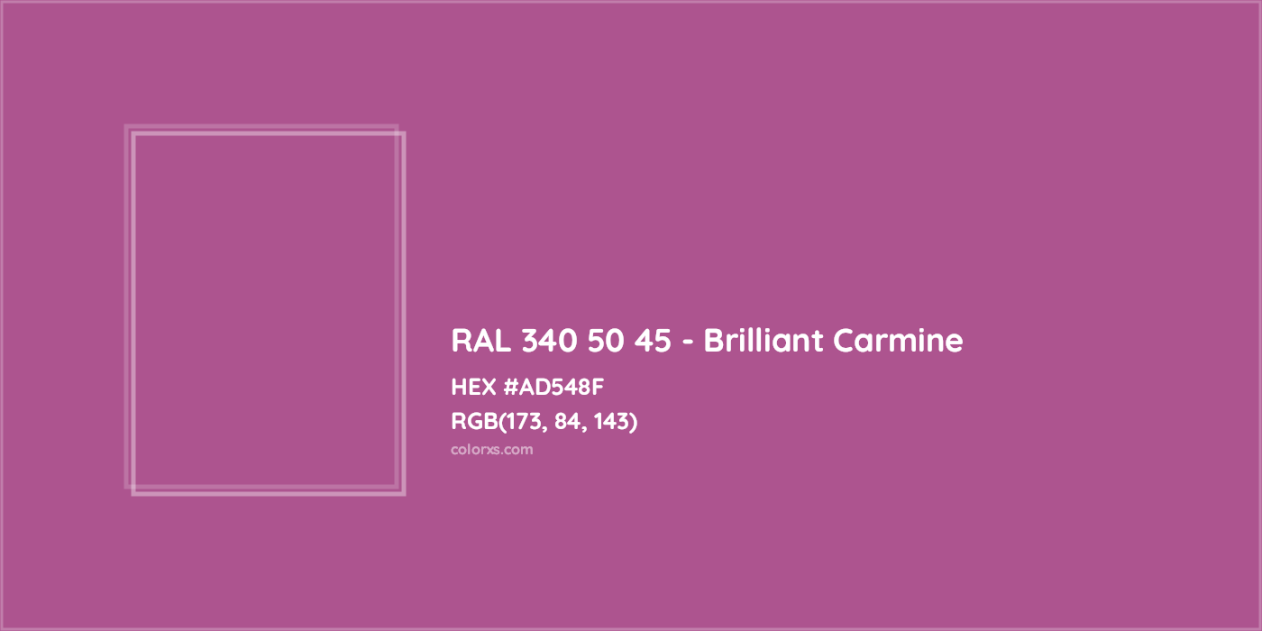 HEX #AD548F RAL 340 50 45 - Brilliant Carmine CMS RAL Design - Color Code