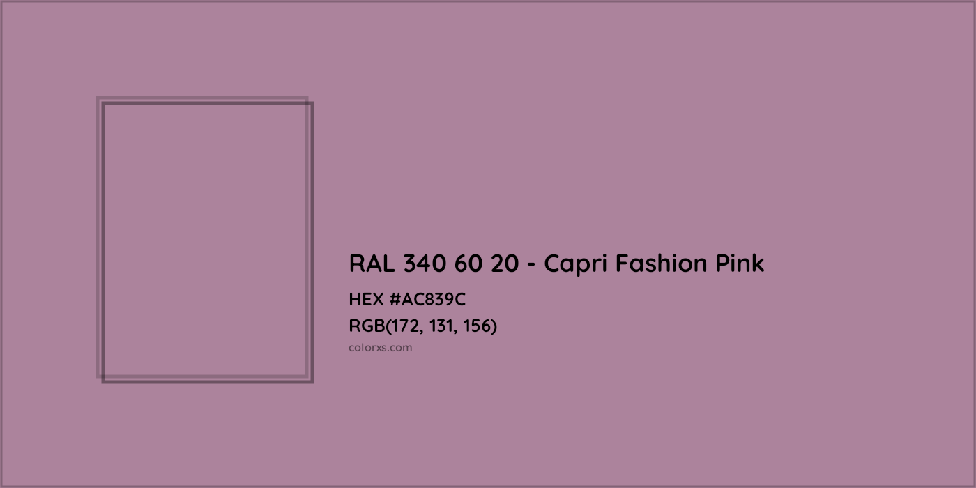 HEX #AC839C RAL 340 60 20 - Capri Fashion Pink CMS RAL Design - Color Code