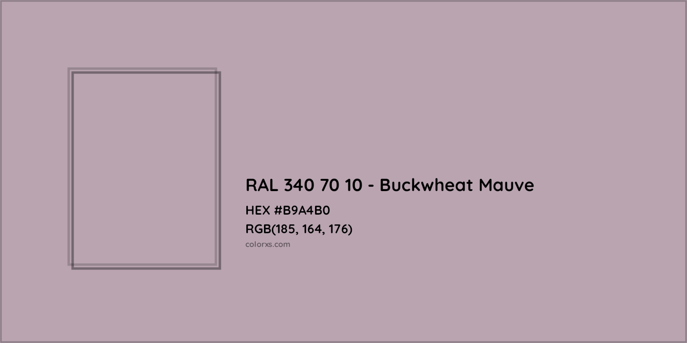 HEX #B9A4B0 RAL 340 70 10 - Buckwheat Mauve CMS RAL Design - Color Code