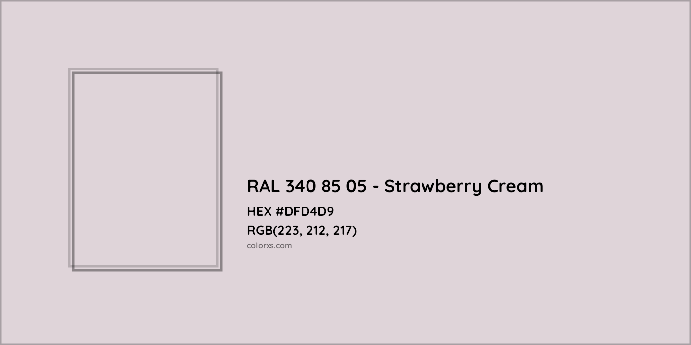 HEX #DFD4D9 RAL 340 85 05 - Strawberry Cream CMS RAL Design - Color Code