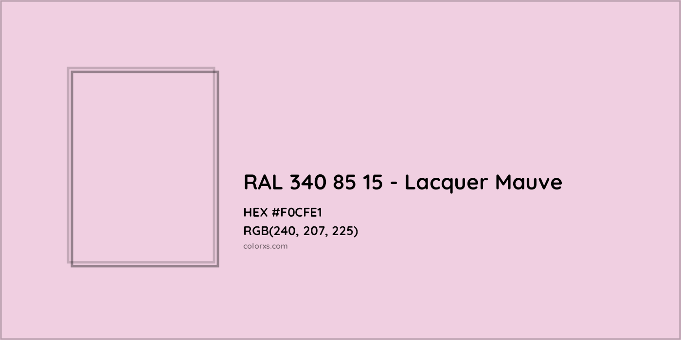 HEX #F0CFE1 RAL 340 85 15 - Lacquer Mauve CMS RAL Design - Color Code