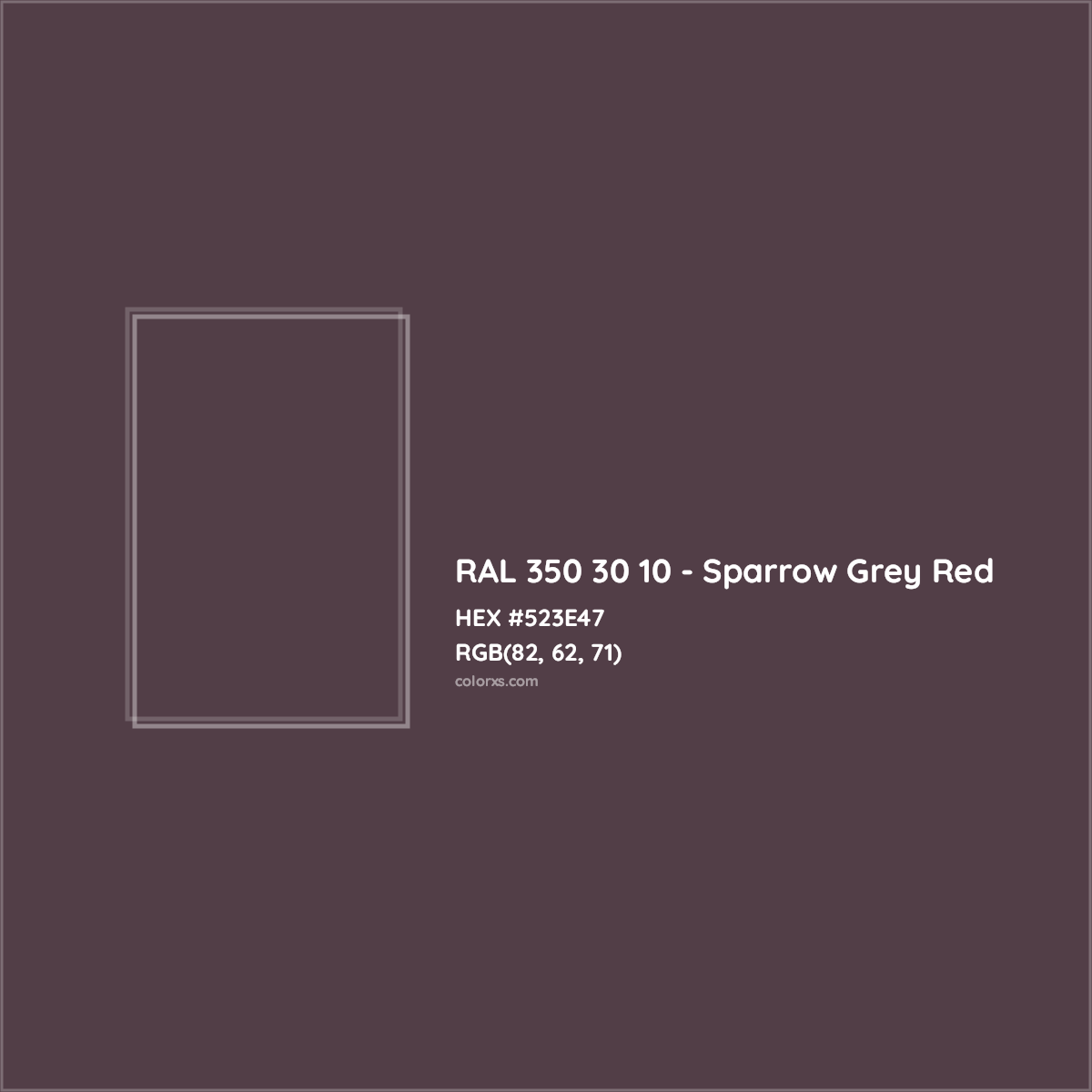 HEX #523E47 RAL 350 30 10 - Sparrow Grey Red CMS RAL Design - Color Code