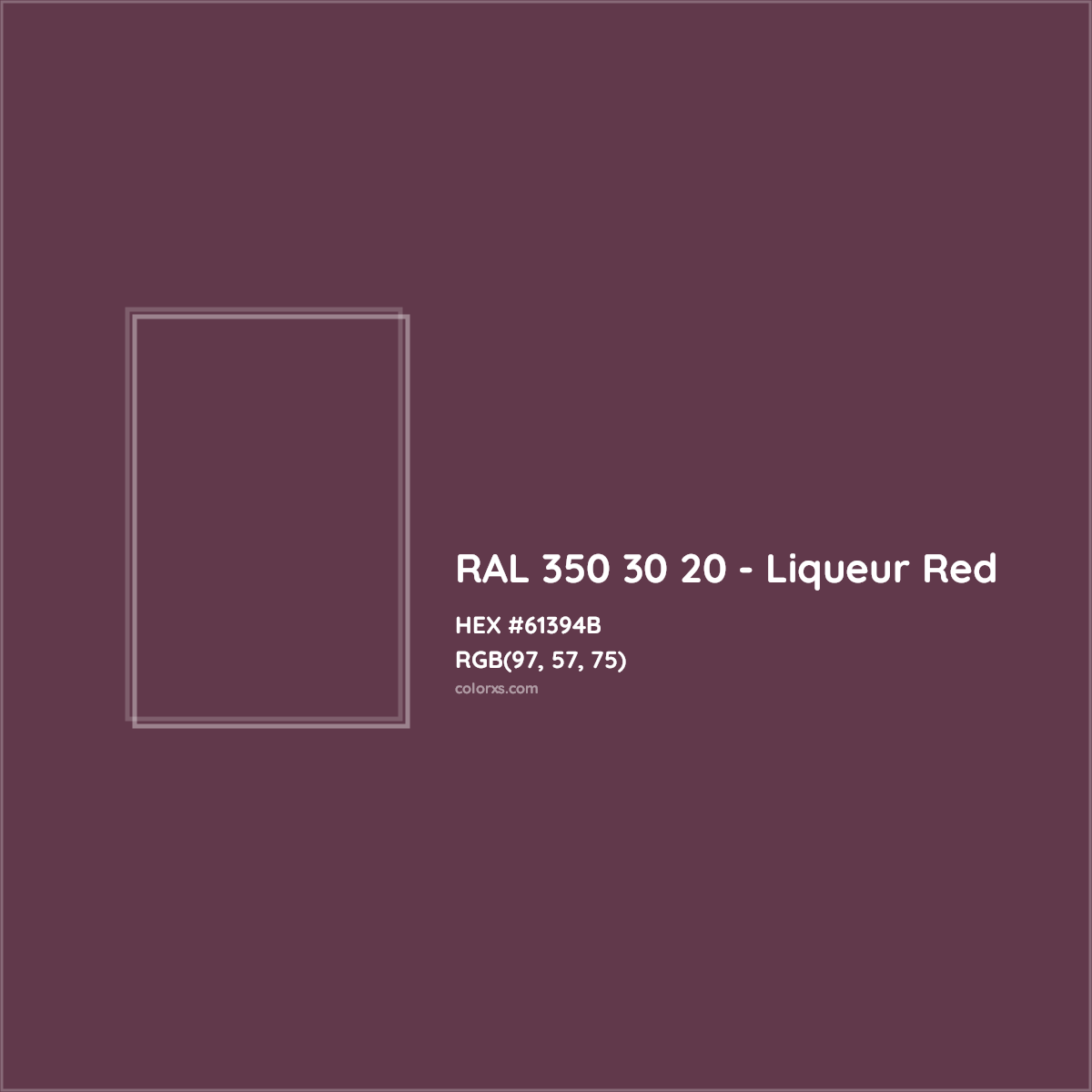 HEX #61394B RAL 350 30 20 - Liqueur Red CMS RAL Design - Color Code