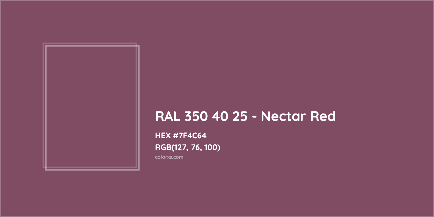HEX #7F4C64 RAL 350 40 25 - Nectar Red CMS RAL Design - Color Code