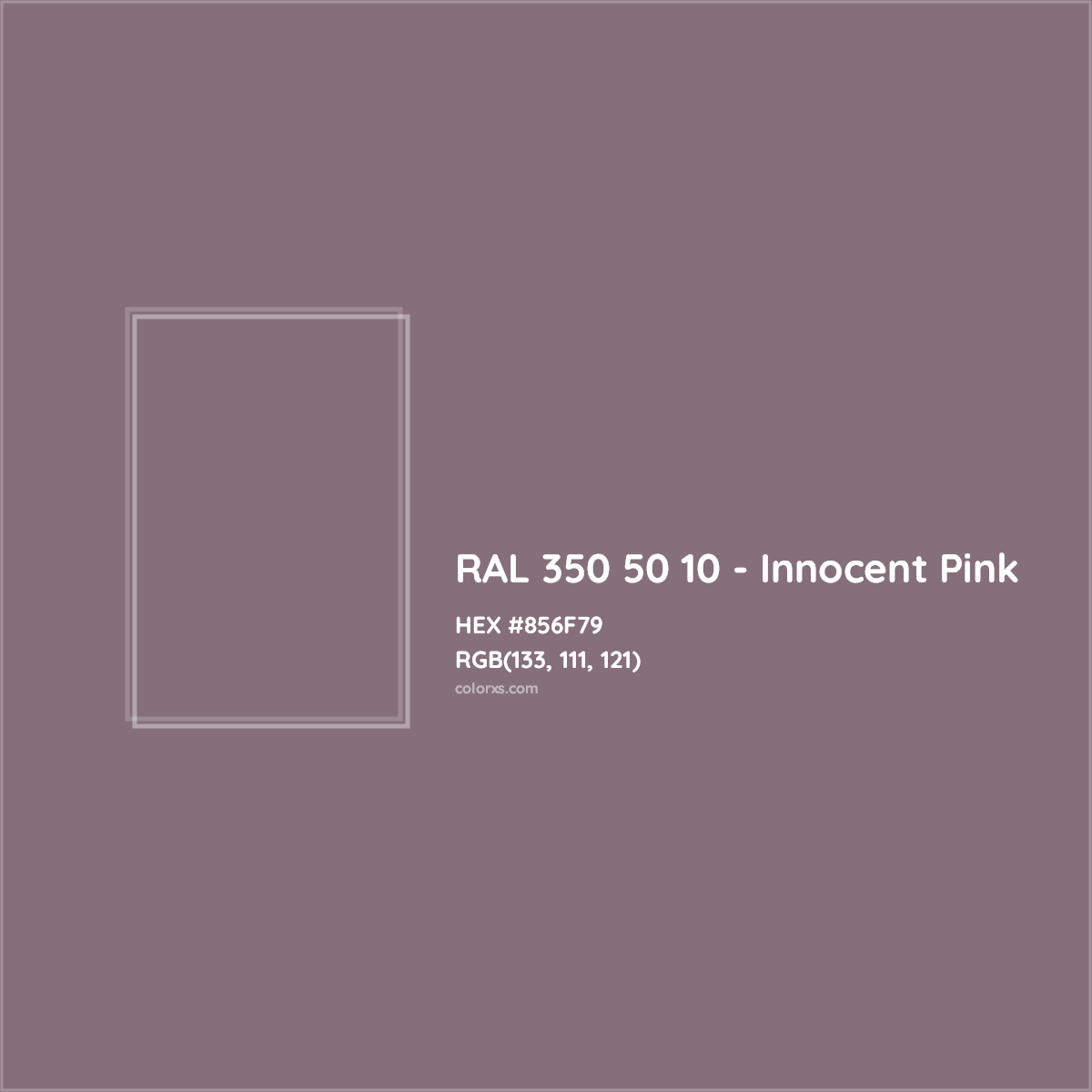HEX #856F79 RAL 350 50 10 - Innocent Pink CMS RAL Design - Color Code