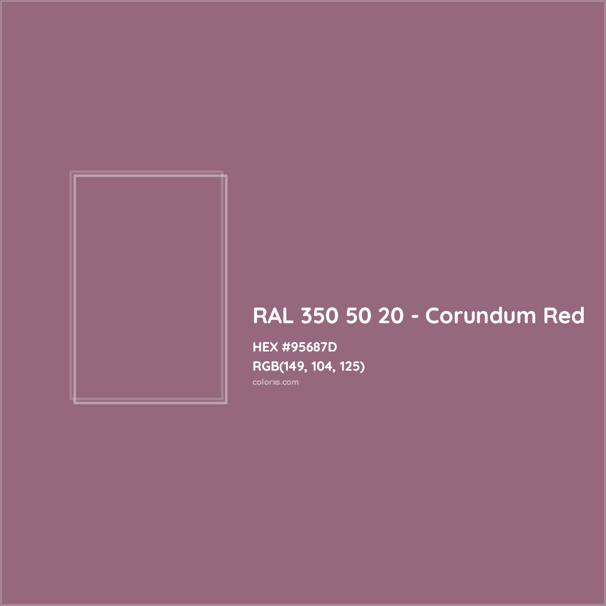 HEX #95687D RAL 350 50 20 - Corundum Red CMS RAL Design - Color Code