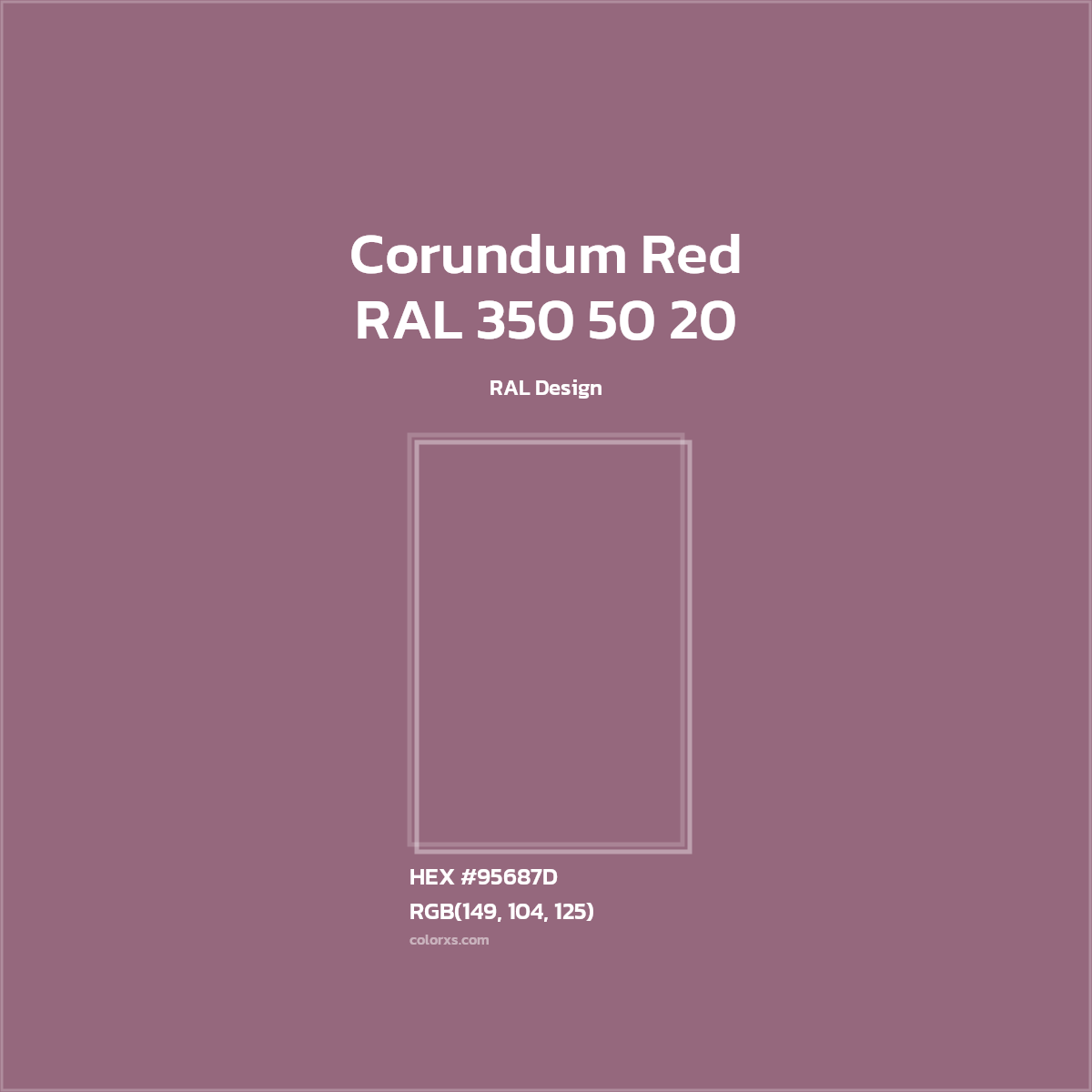 HEX #95687D RAL 350 50 20 - Corundum Red CMS RAL Design - Color Code