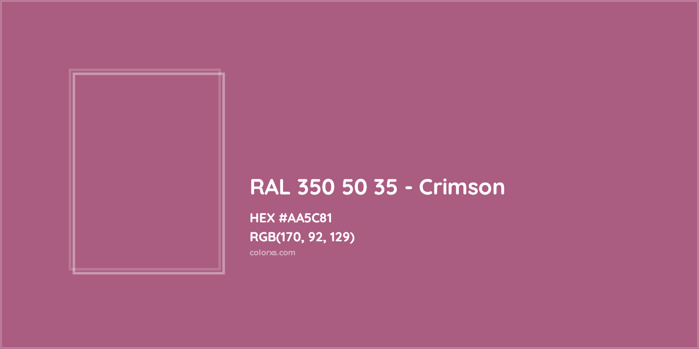 HEX #AA5C81 RAL 350 50 35 - Crimson CMS RAL Design - Color Code