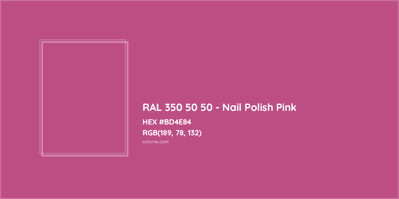 HEX #BD4E84 RAL 350 50 50 - Nail Polish Pink CMS RAL Design - Color Code