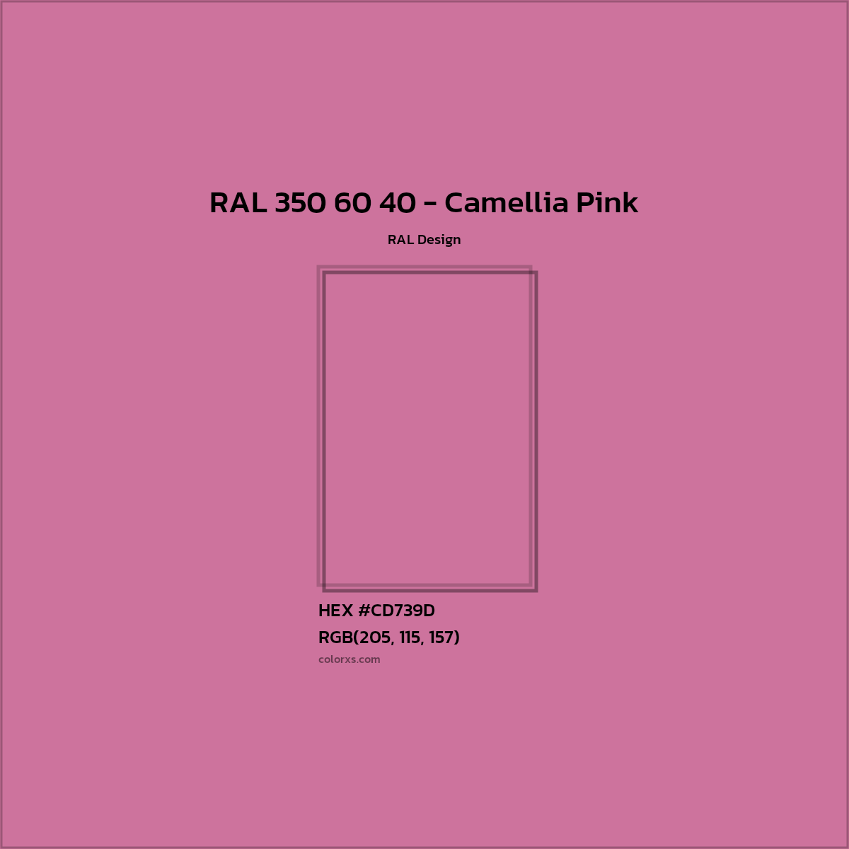 HEX #CD739D RAL 350 60 40 - Camellia Pink CMS RAL Design - Color Code