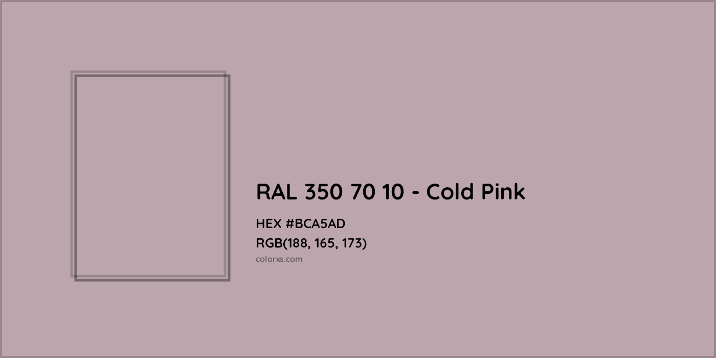HEX #BCA5AD RAL 350 70 10 - Cold Pink CMS RAL Design - Color Code