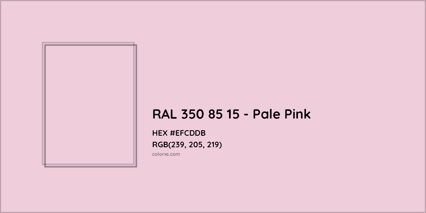 HEX #EFCDDB RAL 350 85 15 - Pale Pink CMS RAL Design - Color Code