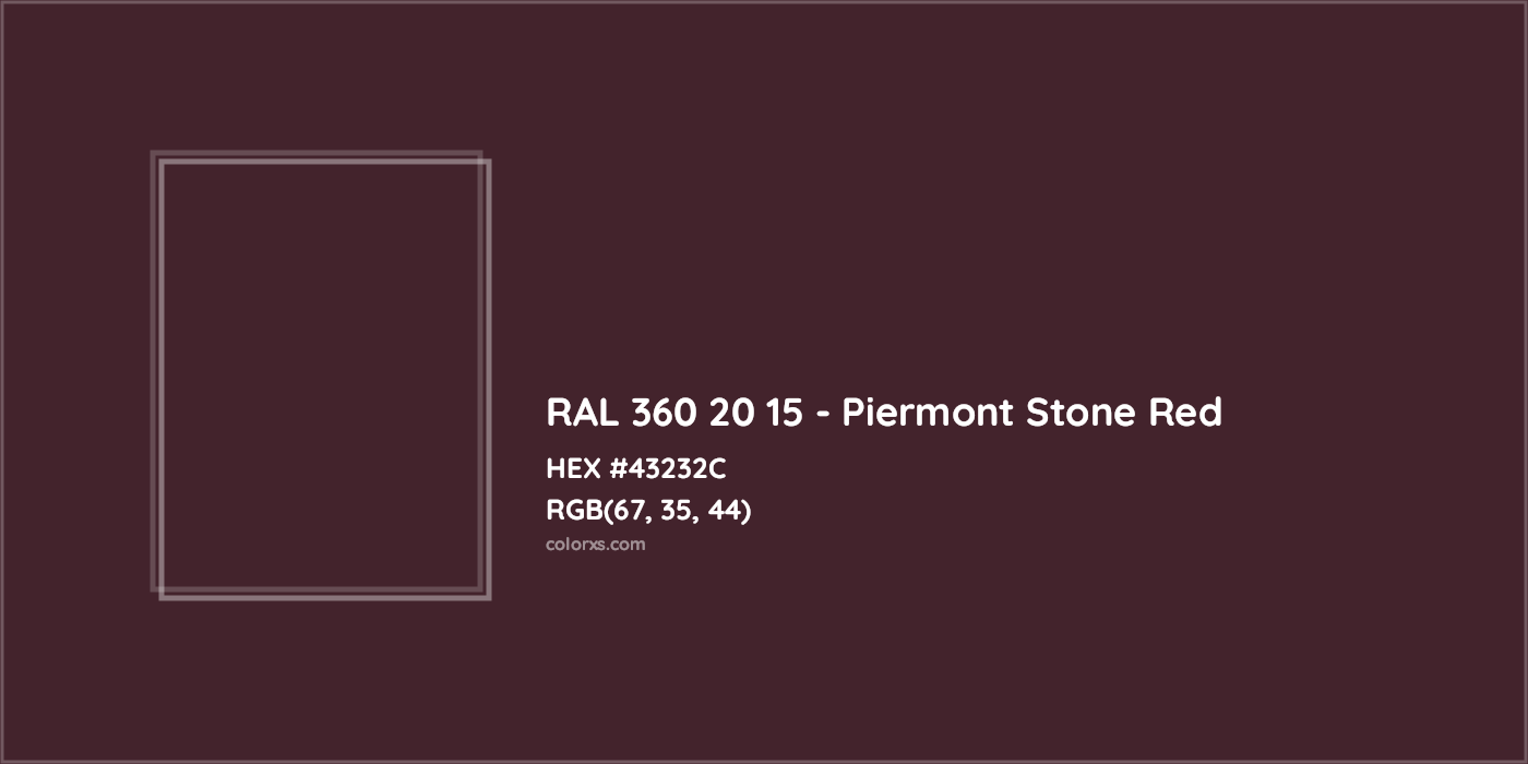 HEX #43232C RAL 360 20 15 - Piermont Stone Red CMS RAL Design - Color Code