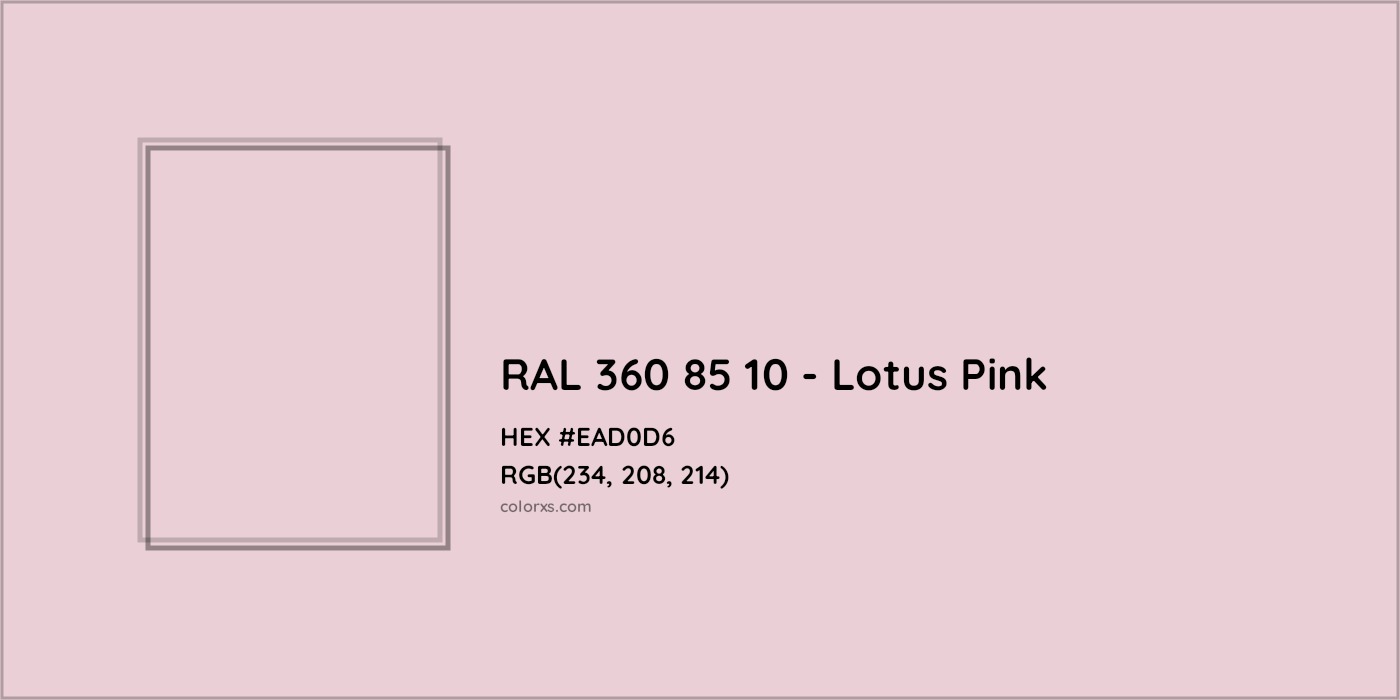HEX #EAD0D6 RAL 360 85 10 - Lotus Pink CMS RAL Design - Color Code
