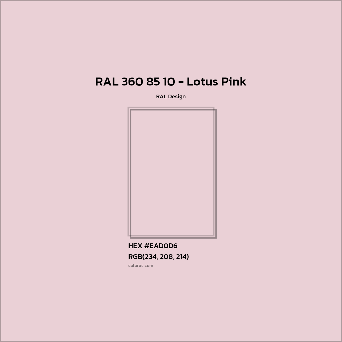 HEX #EAD0D6 RAL 360 85 10 - Lotus Pink CMS RAL Design - Color Code