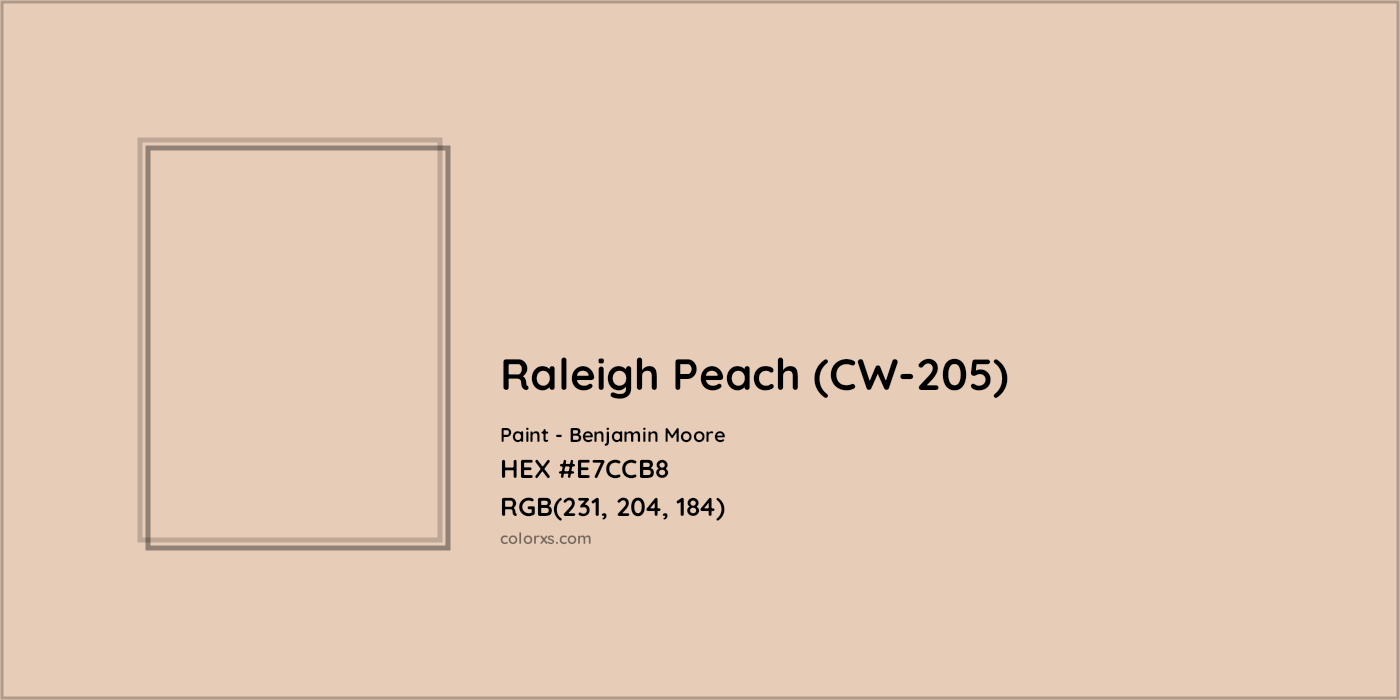 HEX #E7CCB8 Raleigh Peach (CW-205) Paint Benjamin Moore - Color Code