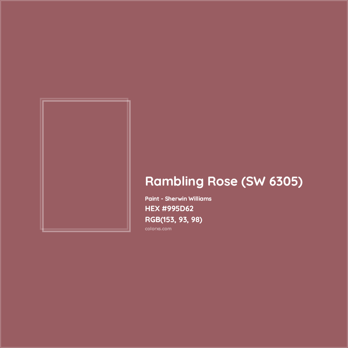 HEX #995D62 Rambling Rose (SW 6305) Paint Sherwin Williams - Color Code
