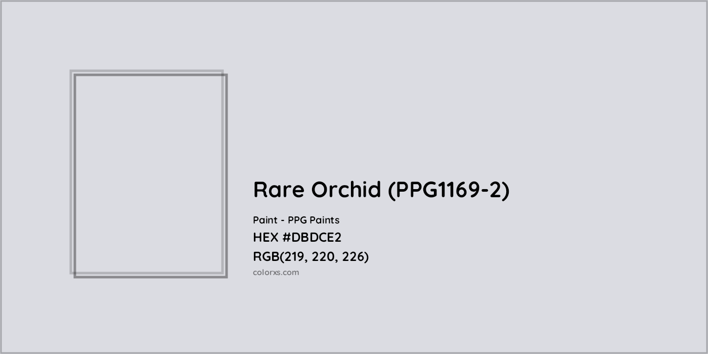 HEX #DBDCE2 Rare Orchid (PPG1169-2) Paint PPG Paints - Color Code