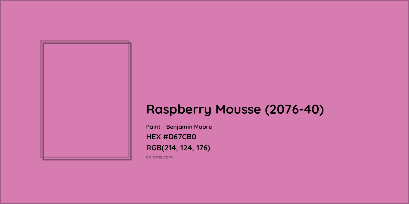 HEX #D67CB0 Raspberry Mousse (2076-40) Paint Benjamin Moore - Color Code