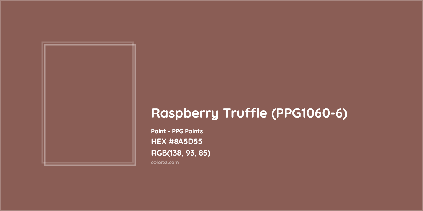 HEX #8A5D55 Raspberry Truffle (PPG1060-6) Paint PPG Paints - Color Code