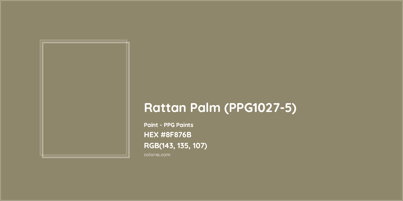 HEX #8F876B Rattan Palm (PPG1027-5) Paint PPG Paints - Color Code