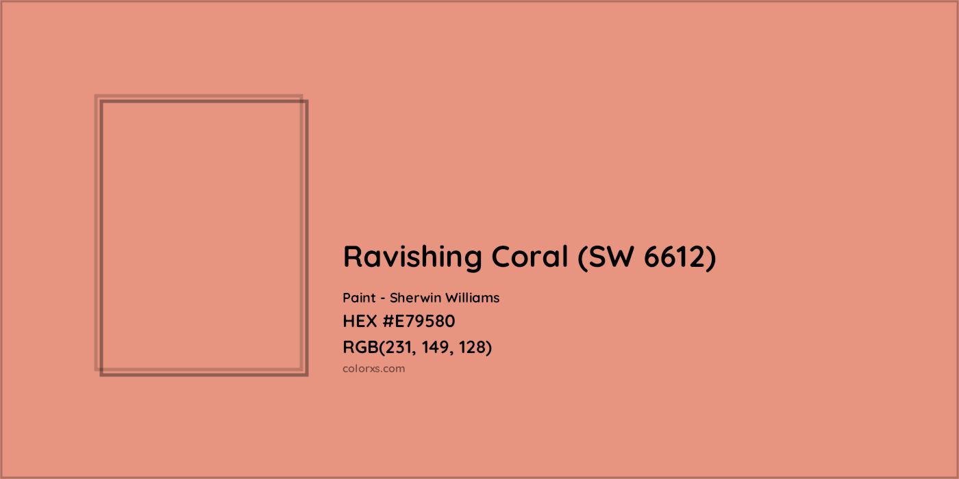 HEX #E79580 Ravishing Coral (SW 6612) Paint Sherwin Williams - Color Code
