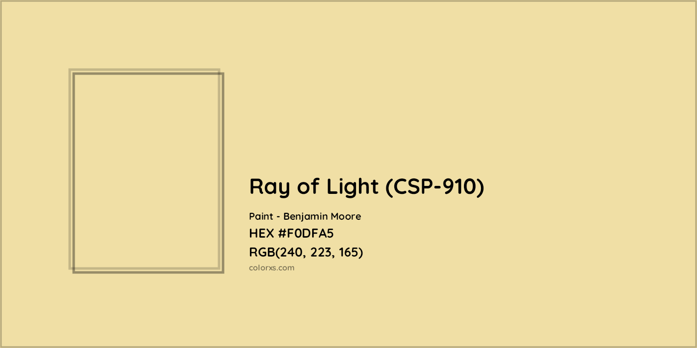 HEX #F0DFA5 Ray of Light (CSP-910) Paint Benjamin Moore - Color Code