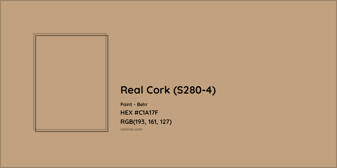 HEX #C1A17F Real Cork (S280-4) Paint Behr - Color Code