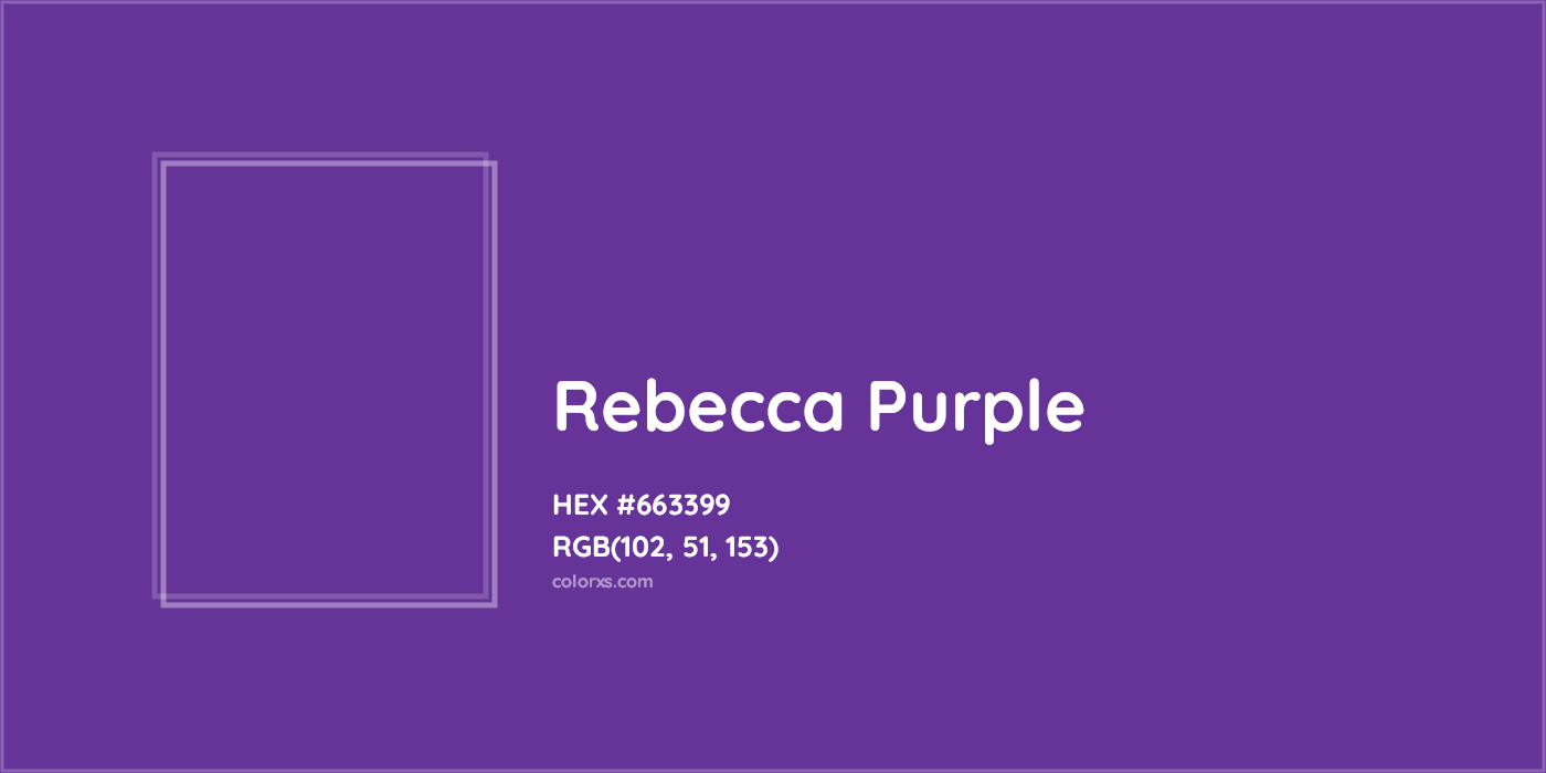 HEX #663399 Rebecca Purple Color - Color Code