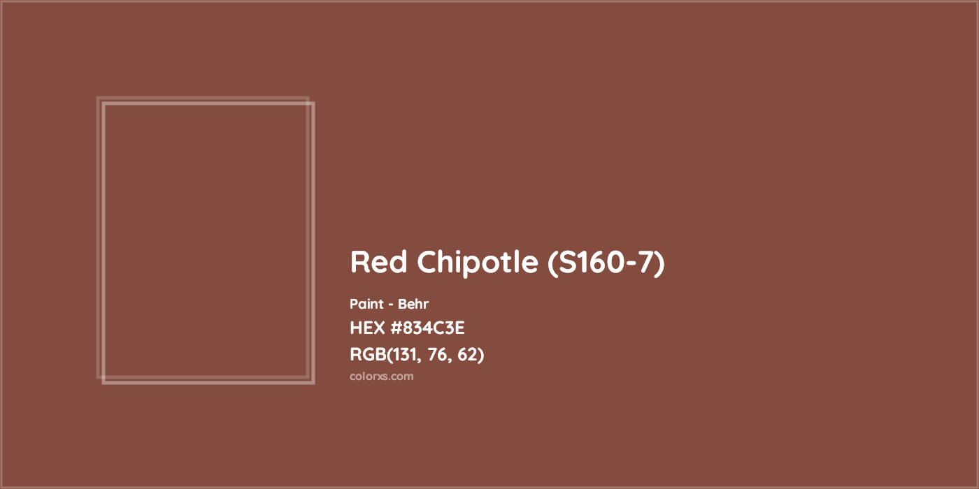 HEX #834C3E Red Chipotle (S160-7) Paint Behr - Color Code