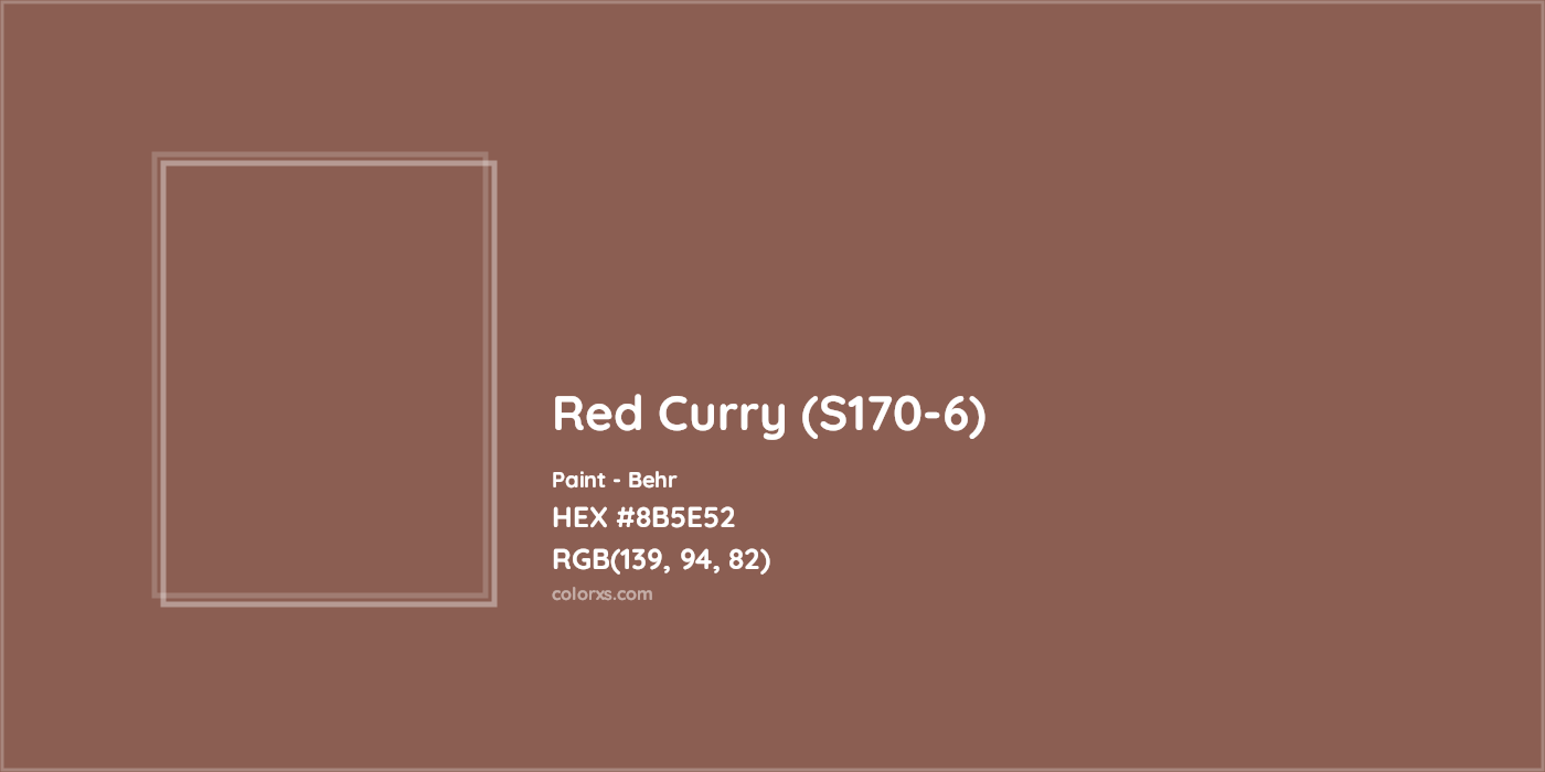 HEX #8B5E52 Red Curry (S170-6) Paint Behr - Color Code
