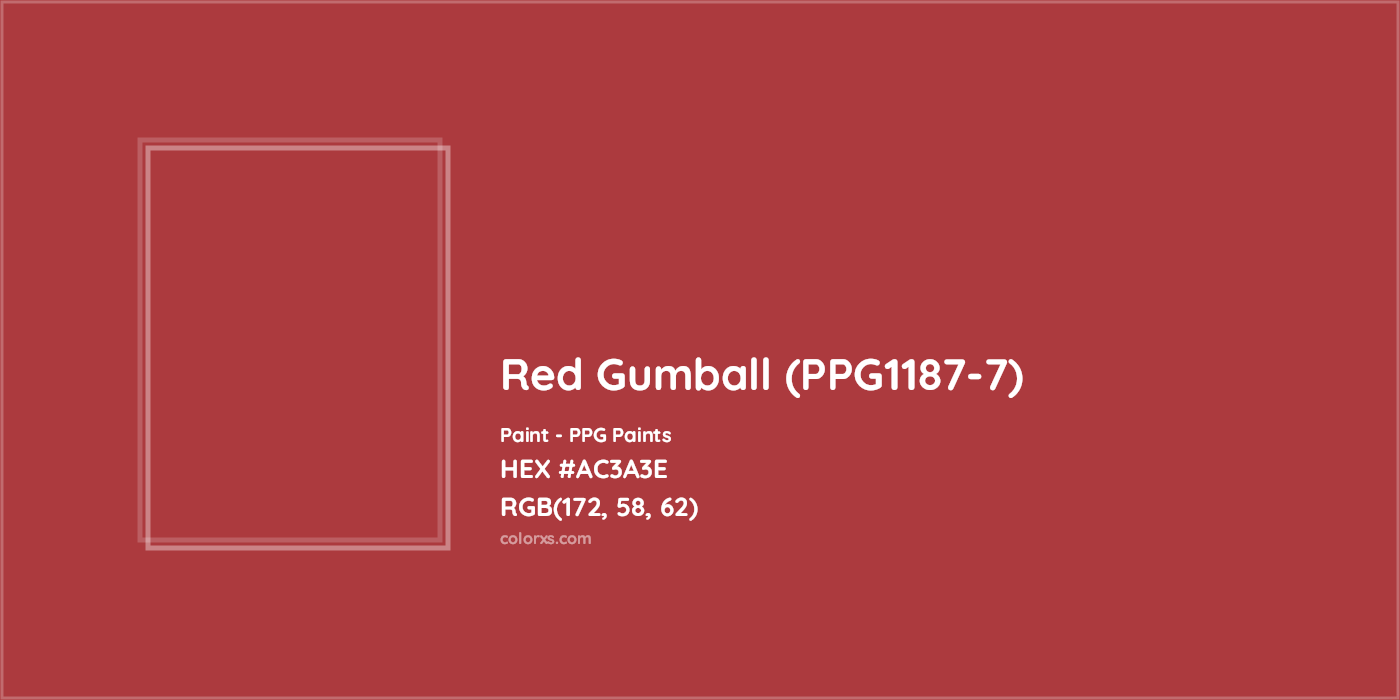 HEX #AC3A3E Red Gumball (PPG1187-7) Paint PPG Paints - Color Code