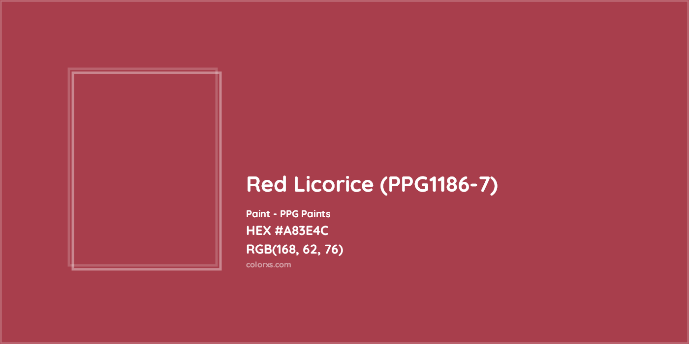 HEX #A83E4C Red Licorice (PPG1186-7) Paint PPG Paints - Color Code