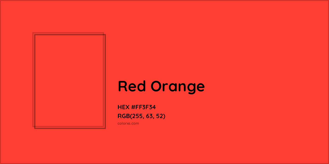 HEX #FF3F34 Red Orange Color Crayola Crayons - Color Code