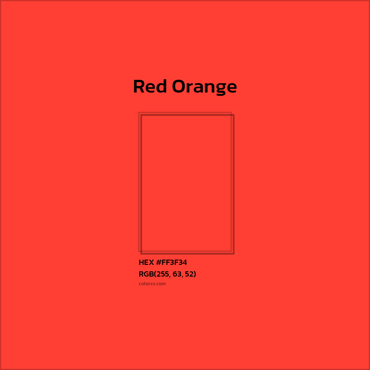 HEX #FF3F34 Red Orange Color Crayola Crayons - Color Code