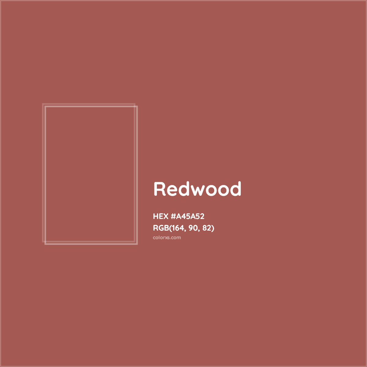HEX #A45A52 Redwood Color - Color Code