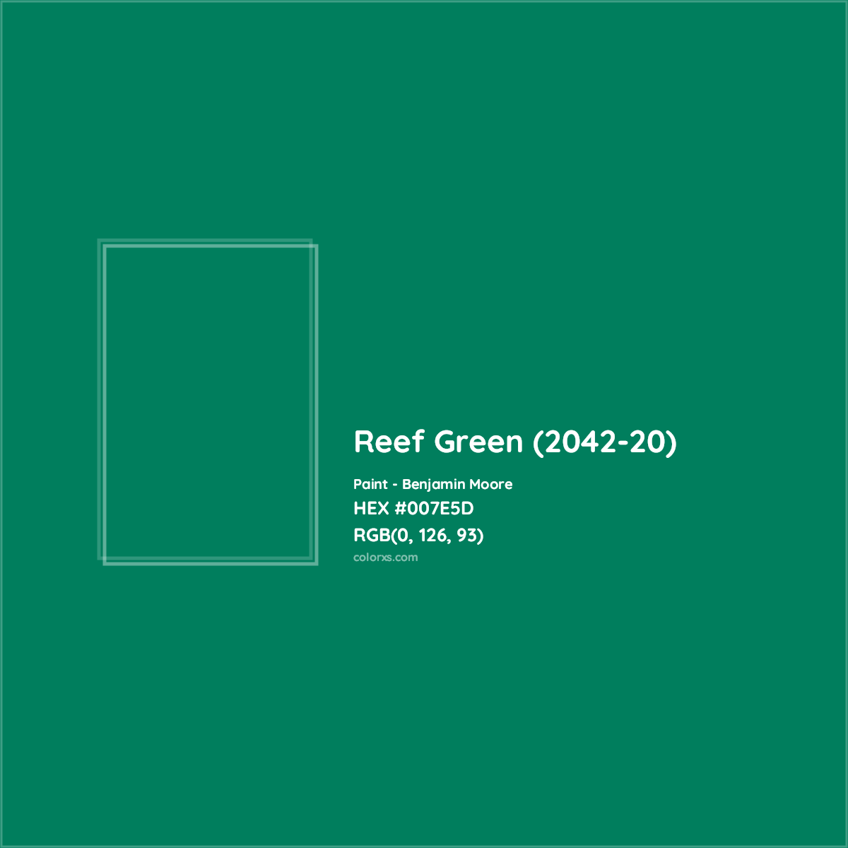 HEX #007E5D Reef Green (2042-20) Paint Benjamin Moore - Color Code