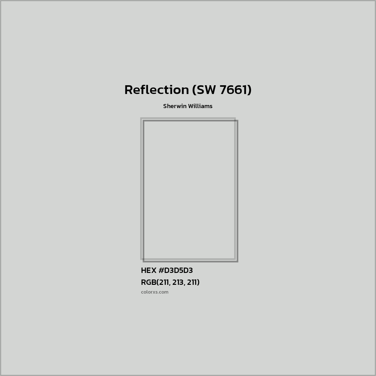 HEX #D3D5D3 Reflection (SW 7661) Paint Sherwin Williams - Color Code